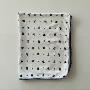 Ralph Lauren Baby Boy White Blanket Polo Bear Print Cotton